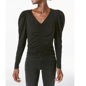 JOIE Ruched Close Fit Long Sleeve Top size M